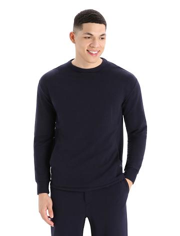 Icebreaker RealFleece™ Merino Dalston Long Sleeve Sweatshirt Miesten Huppari Laivastonsininen | FI 1257UZGT